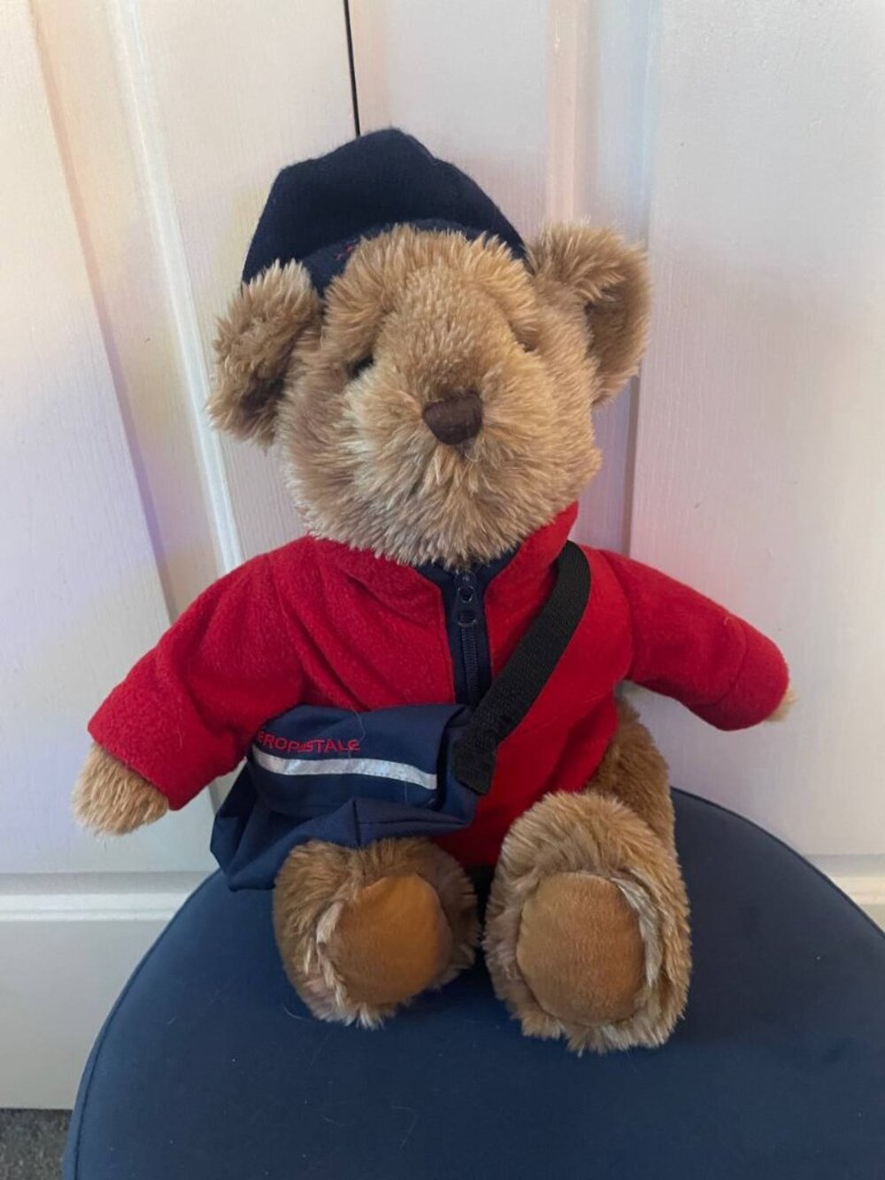 Y2K AÉROPOSTALE Kidcore Cozy Teddy Bear Red Jacket Navy Beanie Messenger Bag